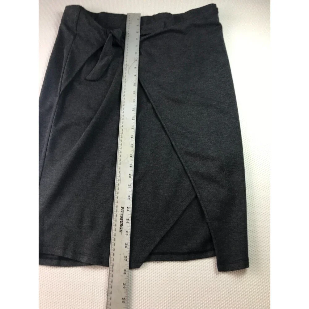 Torrid Skirt Charcoal Gray Tie Front Ponte Pencil Wrap Plus Size 2 / 2X NWT - Picture 8 of 8